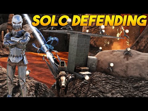SOLO Defending My Broken Rathole On Fjordur - ARK