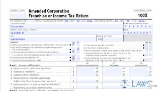 Form 100X Amended Corporation Franchise or Income Tax Return