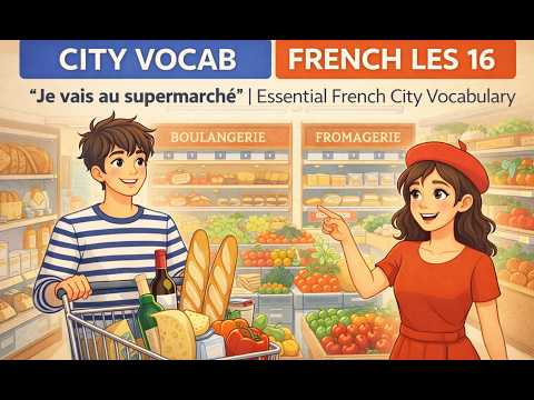 #16"Je vais au supermarché" 🛒 | Essential French City Vocabulary (A1)  #podcast #learnfrench