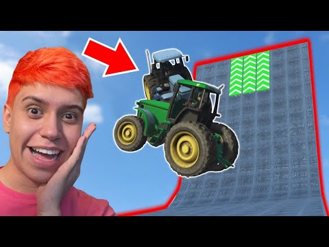 TRACTOR RACE ON THE GTA 5 MEGA RAMP!! WHO WON?