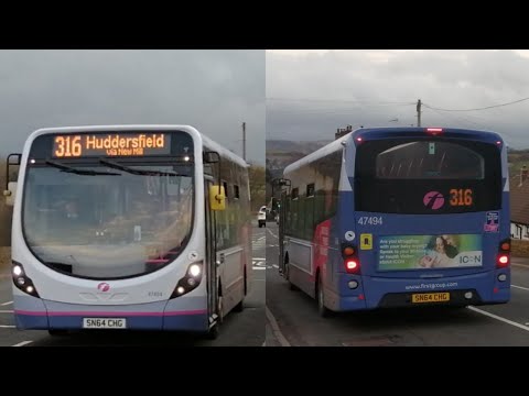 *RARE* SN64 CHG 47494 Wrightbus Streetlite DF First Huddersfield at Parkhead Turminus in Upperthong