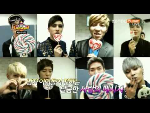 130313 F(x) Amber Luna U-Kiss SHINee B.A.P SPEED VIXX Backstage Clip