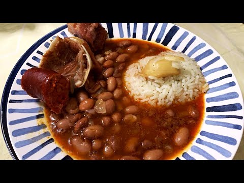 ALUBIA PINTA CON ARROZ, OREJA DE CERDO SALADA 🐷 Y COMPANGO