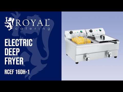 video - Electric Double Deep Fat Fryer - 2 x 16 litres with drain tap