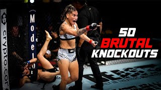 Top 50 Most Brutal Women's Knockouts | MMA, Boxing, Kickboxing & Bare Knuckle 2024