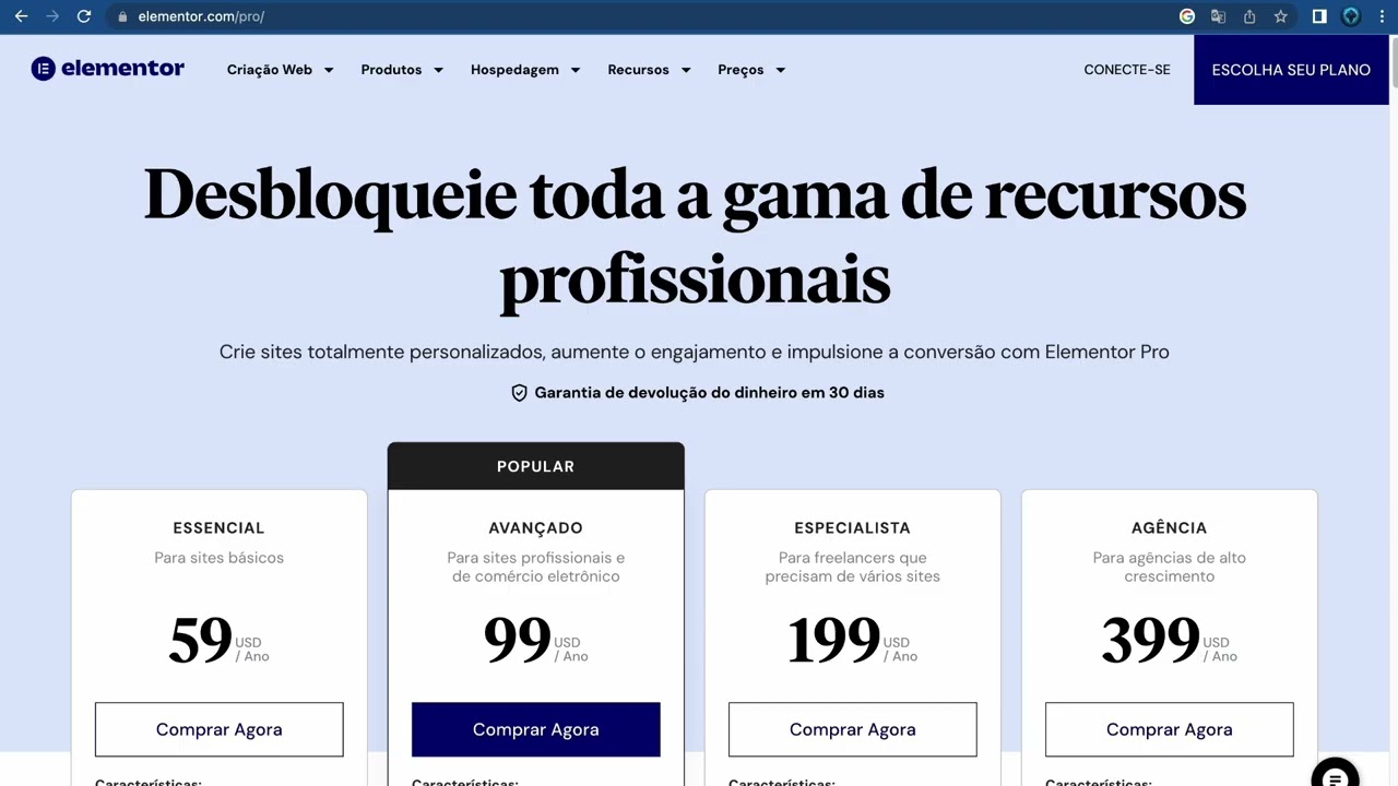 Aula 15   Instalando o Elementor Pro