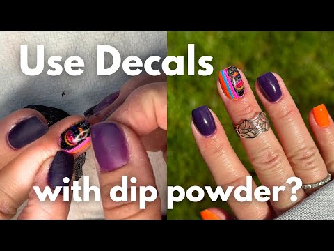 HOW TO USE DECALS WITH DIP POWDER / Easy Nail Art for Beginners / No Gel Needed
