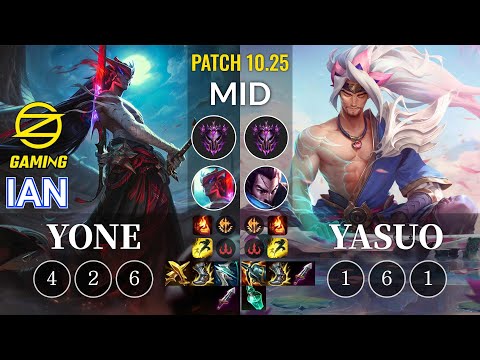 OZ Ian Yone vs Yasuo Mid - KR Patch 10.25