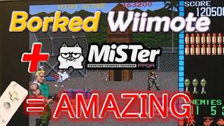 Borked Wiimote + #mister  + Operation Wolf = Amazing (Lightgun on LCD TV)