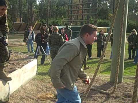 Seth Turner at the Marine Corp obstacle course in Parris Island