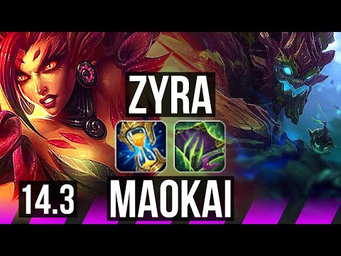 ZYRA & Vayne vs MAOKAI & Lucian (SUP) | 900+ games | KR Grandmaster | 14.3