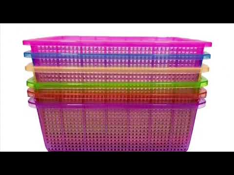 Rectangular plastic matrix basket, for storage, size: medium