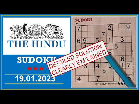 How to Solve 3 Star Hindu  Sudoku Jan 19,  2023 -  Step By Step Solution