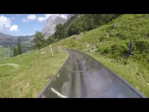 The Pfingstegg Tin Toboggan Run in Grindelwald, Switzerland