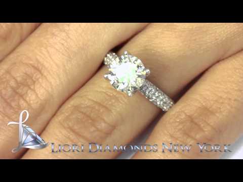 ER-1170 - 3.61 Carat H-SI1 Certified Natural Round Diamond Engagement Ring 18k White Gold