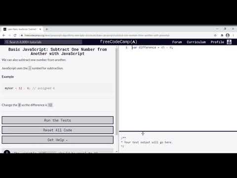 10 Learn Basic Javascript Subtract One Number From Another With Javascript