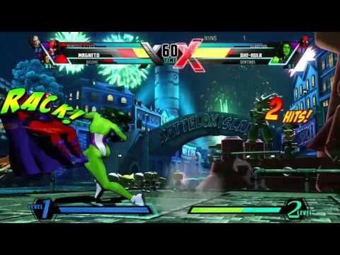Ultimate Marvel vs. Capcom 3 - Akuma, Magneto, Nemesis T-Type vs. Sentinel, Deadpool, She-Hulk