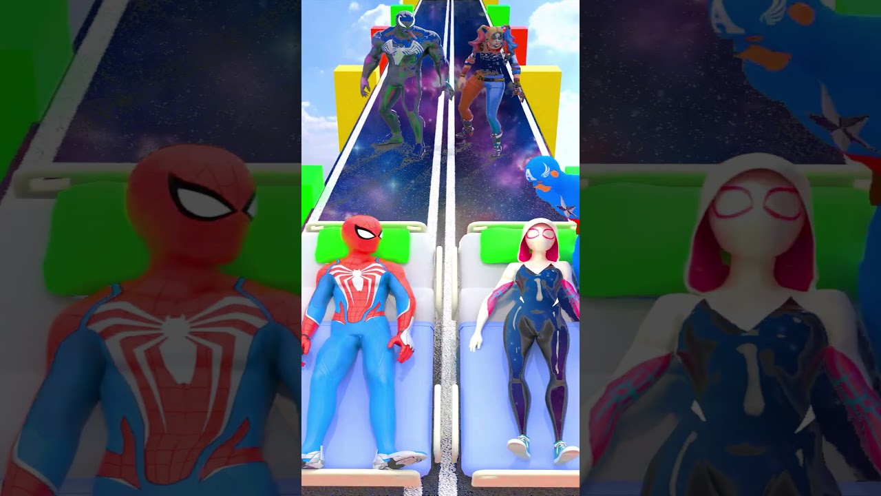 New Kiss & Punch Run Spider man vs Spider Gwen Funny Challenge! #gta