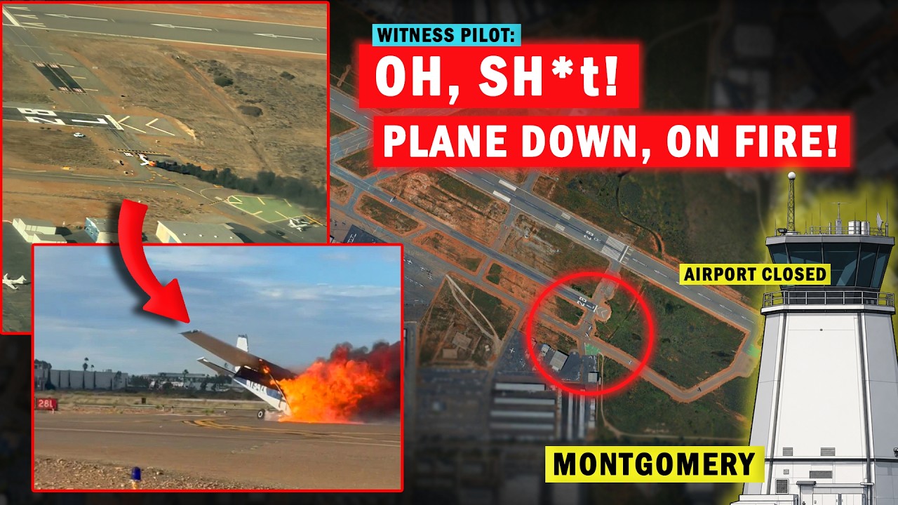 Fiery Plane Crash at San Diego - Montgomery | Airport Closed!