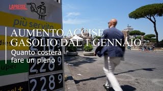 Gasolio, dal 1 gennaio aumentano le accise: un pieno di 50 litri costerà circa 2,47 euro in più