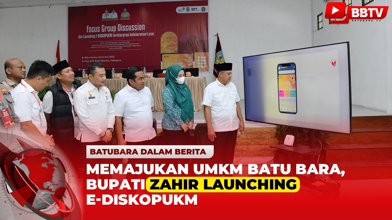 MEMAJUKAN UMKM BATU BARA, BUPATI ZAHIR LAUNCHING E DISKOPUKM