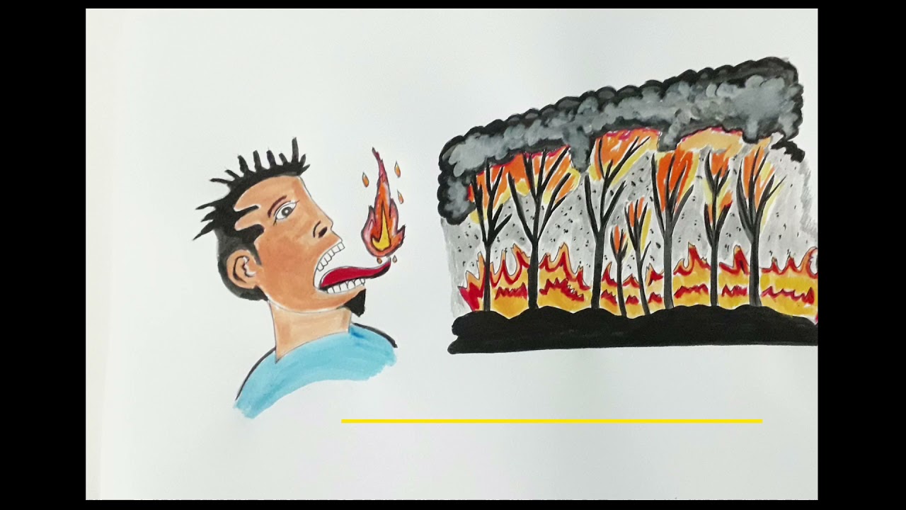 James 3:5-6 | The tongue is a fire | - simple art #12