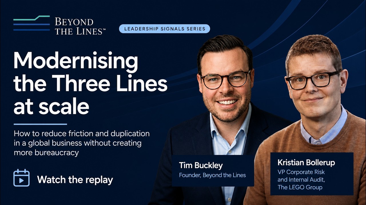 Replay preview: Modernising the Three Lines at scale, with Kristian Bollerup
