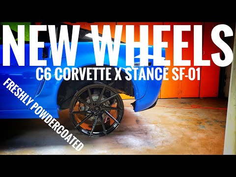 FRESH POWDERCOATED STANCE SF-01's for the WIDEBODY CORVETTE