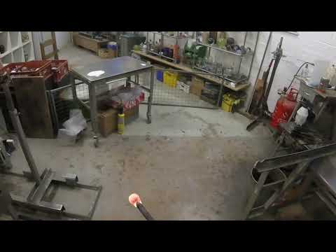 Handmade glass swan, glassblowing