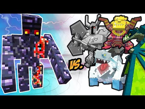 Obsidian Golem Vs. Mowzie’s Mobs Monsters in Minecraft