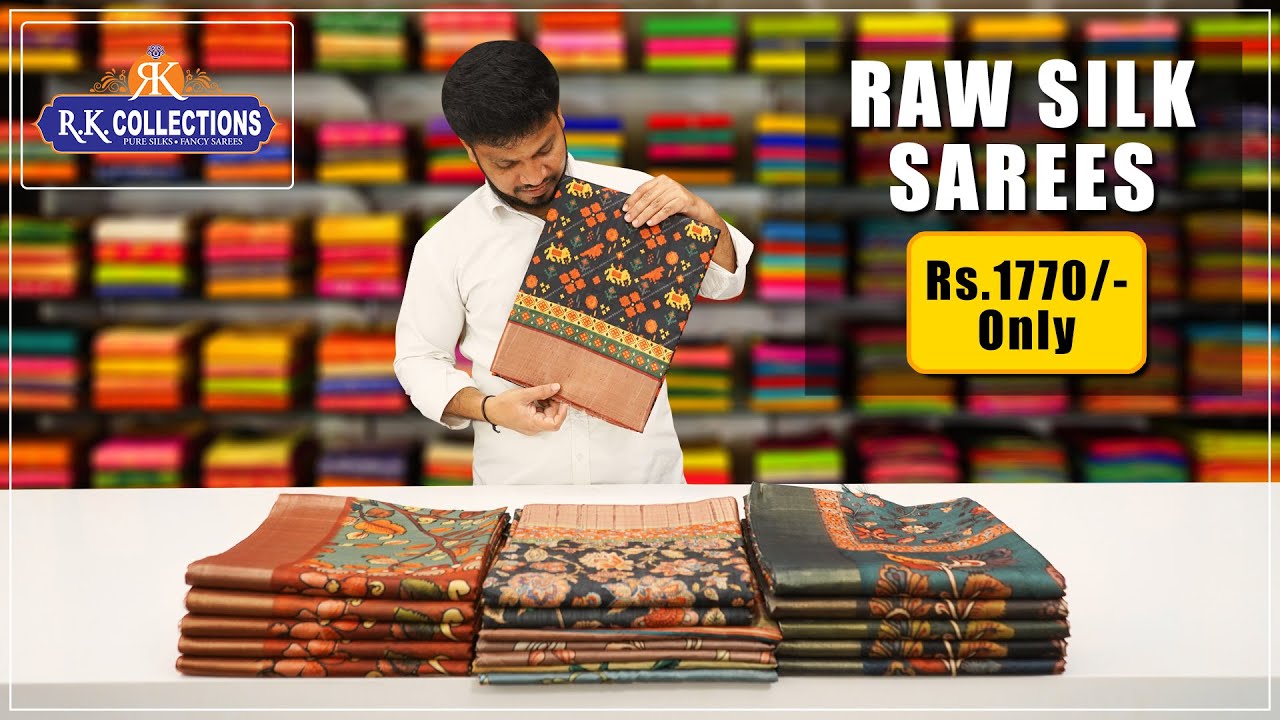 <p style="color: red">Video : </p>Kalamkari Raw Silk Sarees I Wholesale Store I@R K COLLECTIONS 2022-11-28