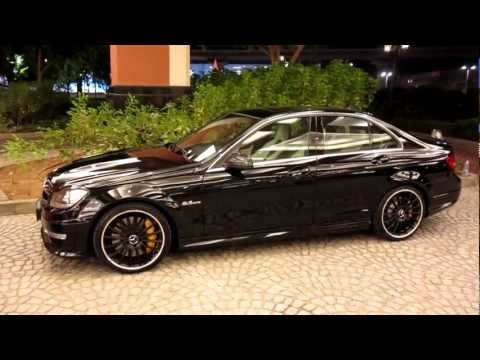 C63 AMG V8 Mercedes-Benz all black with yellow break calipers