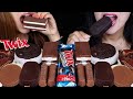 ASMR TWIX COOKIES CREME CHOCOLATE BARS GIANT ICE CREAM COOKIE SANDWICHES CREAM CAKE SLICES 먹방