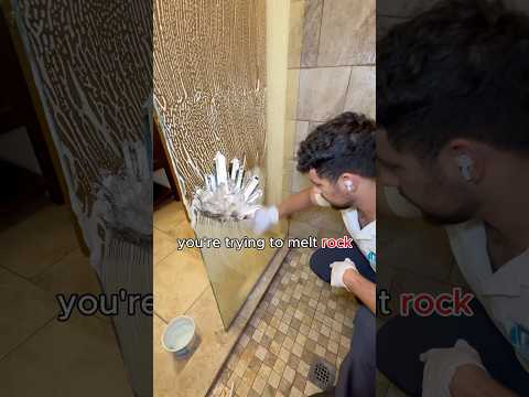 How to remove hard watermarks in your shower for PRISTINE results! #cleaninghacks #deepcleaning