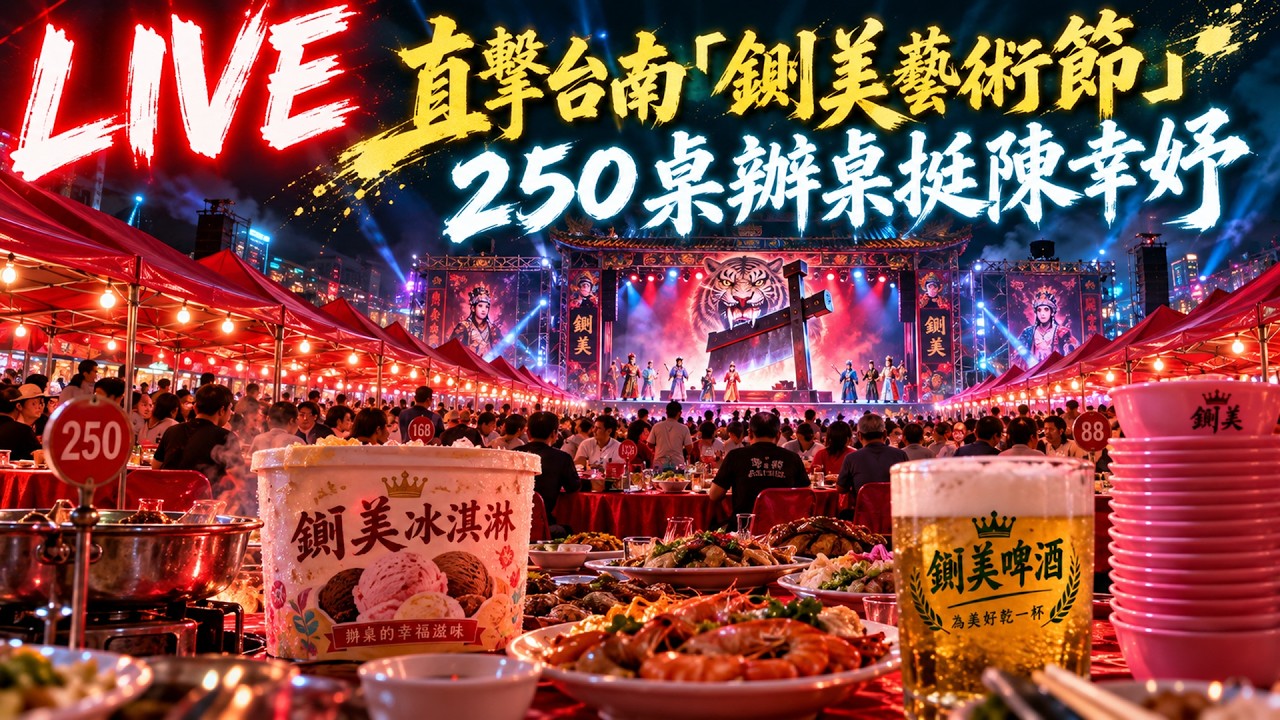 【#直播中LIVE】直擊台南「鍘美藝術節」 250桌辦桌挺陳幸妤 DAY1