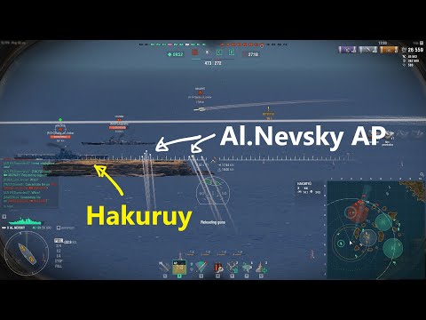 WoWs Al.Nevsky meets Hakuruy (gameplay clip)