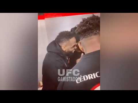 Cedric doumbe chilling with murthel Groenhart after KO win