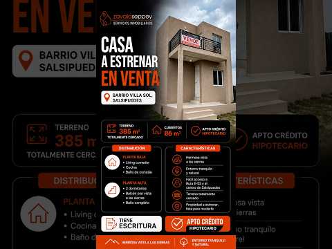 🏡 CASA A ESTRENAR EN VENTA EN SALSIPUEDES | 2 DORMITORIOS + VISTA A LAS SIERRAS