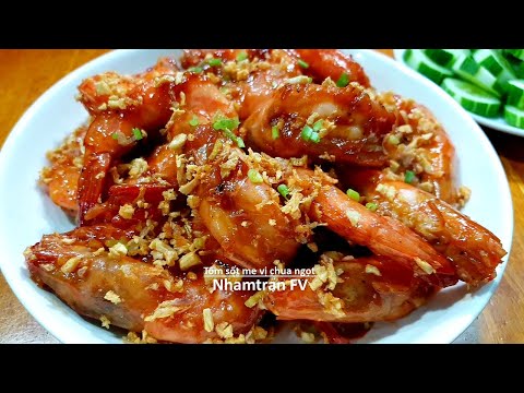 Tôm chiên giòn xốt me