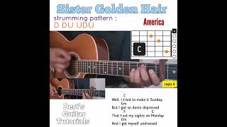 Sister Golden Hair - America guitar chords w/ lyrics & strumming tutorial