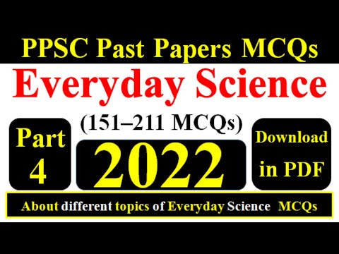 PPSC Everyday Science MCQs 2022 Part 4 | PPSC Past Papers MCQs |