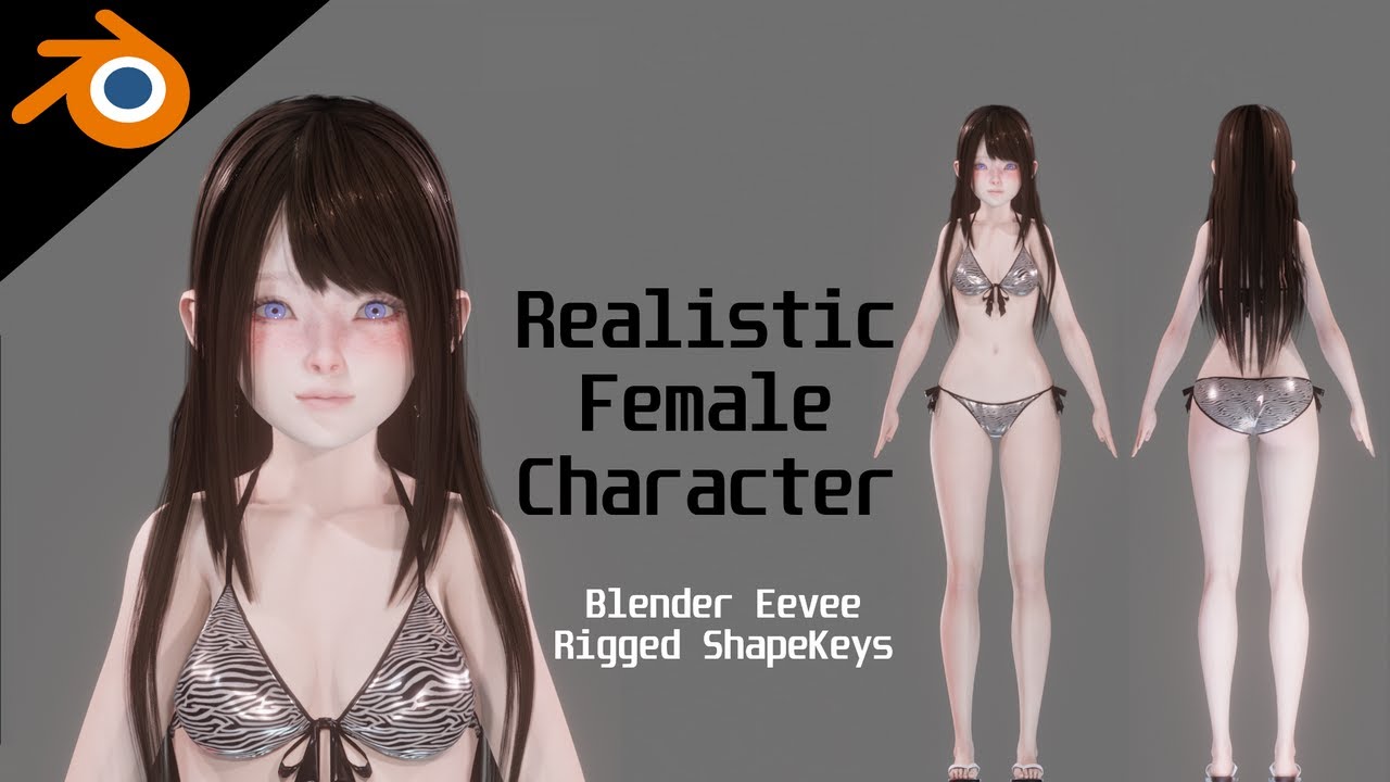 Bikini Model - Realistic Female Character - Blender Eevee 3D Model
