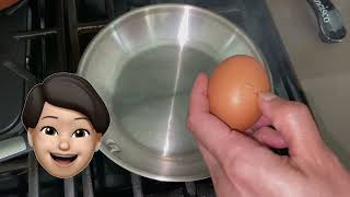 Fry eggs on a stainless steel pan without sticking
