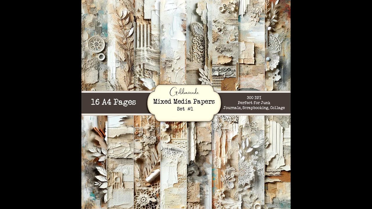 Mixed Media Digital Collage Papers -  New in my Etsy Store