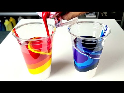 Easy Fluid Art - Double Wrecked Ring Pour Swirl / Acrylic Pour Technique / Fluid Painting