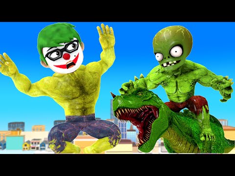 Baby Nick Transfrom NickHulk Joker Rescue brother Vs T-Rex And Giant Zombie - Scary Teacher 3D Hero