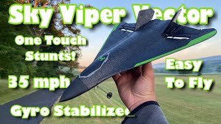 Sky Viper Vector RC Stunt Plane Unboxing & Review - 35 MPH!!/4 Channel with Gyro Stabilization