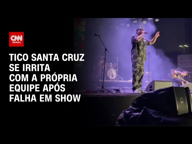 Tico Santa Cruz se irrita com a própria equipe após falha em show em Boa Vista (RR)