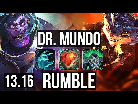 DR. MUNDO vs RUMBLE (TOP) | 9/1/10, 2.1M mastery, Legendary, 600+ games | NA Master | 13.16