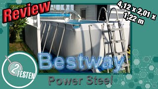 Bestway Power Steel Frame Pool 4,12 x 2,01 Review | Unboxing, Aufbau & Erklärungen | 2testen deutsch